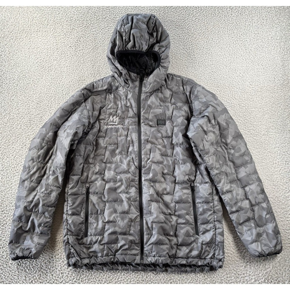 Helly Hansen Men's Gray Camouflage lifa loft puffer Jacket with Mammoth logo